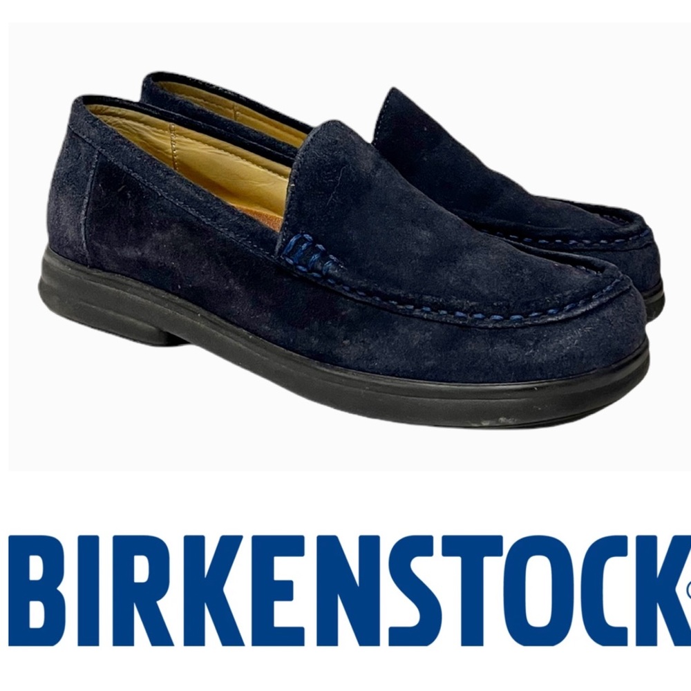 Birkenstock Blue Suede Loafers